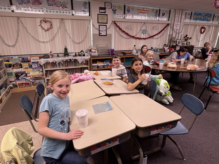 Mrs. Reicks’ Third Grade class enjoyed a TRIBE Party of hot chocolate while watching a movie with their stuffed animals. Thank you to those who donate towards our Elementary Carnival as the funds paid for the hot chocolate and toppings!