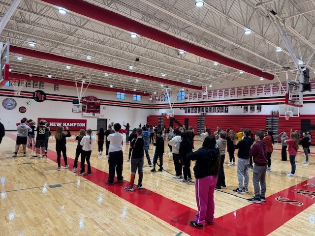 The middle school students learned line dances this week! The dance unit is a collaboration between music and physical education, and it was a good time! Hopefully more students will be on the dance floor cutting a rug when these songs play. The 6th-8th graders have their Sweetheart Dance tonight at the event center! The dance will start at 7pm. :)