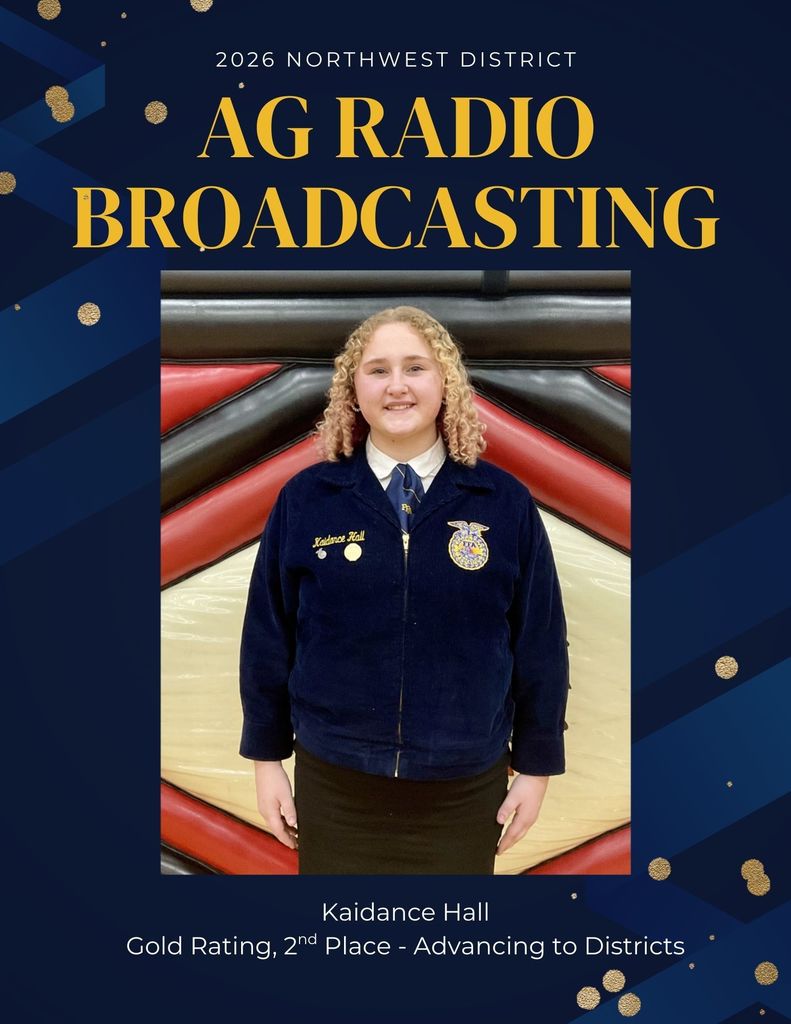 The members of New Hampton Future Farmers of America were fortunate to host this year's Northwest Sub District Leadership Development Events here at New Hampton High School! THANK YOU to EVERYONE that judged and help make the day go by smoothly - we truly could not have done it without you👏 New Hampton had 15 members compete with countless others helping get members where they needed to be for contests! RESULTS: Alexa Mashek - Chapter Website - Silver Rating, 2nd Place Advancing to Districts Claire Miller - FFA Creed Speaking - Gold Rating, 2nd Place Advancing to Districts Kaidance Hall - Ag Radio Broadcasting - Gold Rating, 2nd Place Advancing to Districts Brenna Throndson - Prepared Public Speaking - Gold Rating, 1st Place Advancing to Districts Ayden McIntyre, Landon Rude, Amelia Einck, Emma Damjanovic, Abby Kuhn, Amelia Uribe, and Brooke Wickman - Conduct of Meetings - Silver Rating Greenlee Pittman, Austyn Rosonke, Journey Aegerter - Chapter Program - Silver Rating Aiden Underwood - Job Interview - Silver Rating