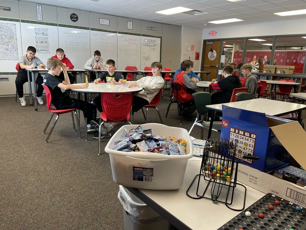 BINGO fun for Outfly in the Middle School yesterday!