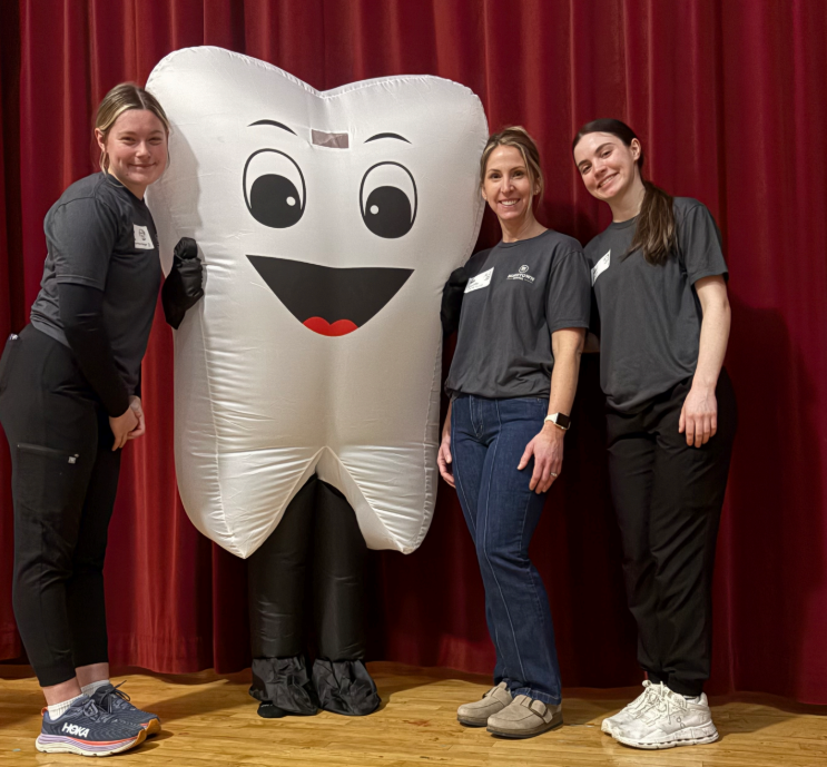 "A huge thanks to our community partners at Hometown Dental for spending time with our K-4 students yesterday. They shared valuable lessons on oral hygiene and healthy habits. Thank you, Hometown Dental for a fun-filled afternoon!"