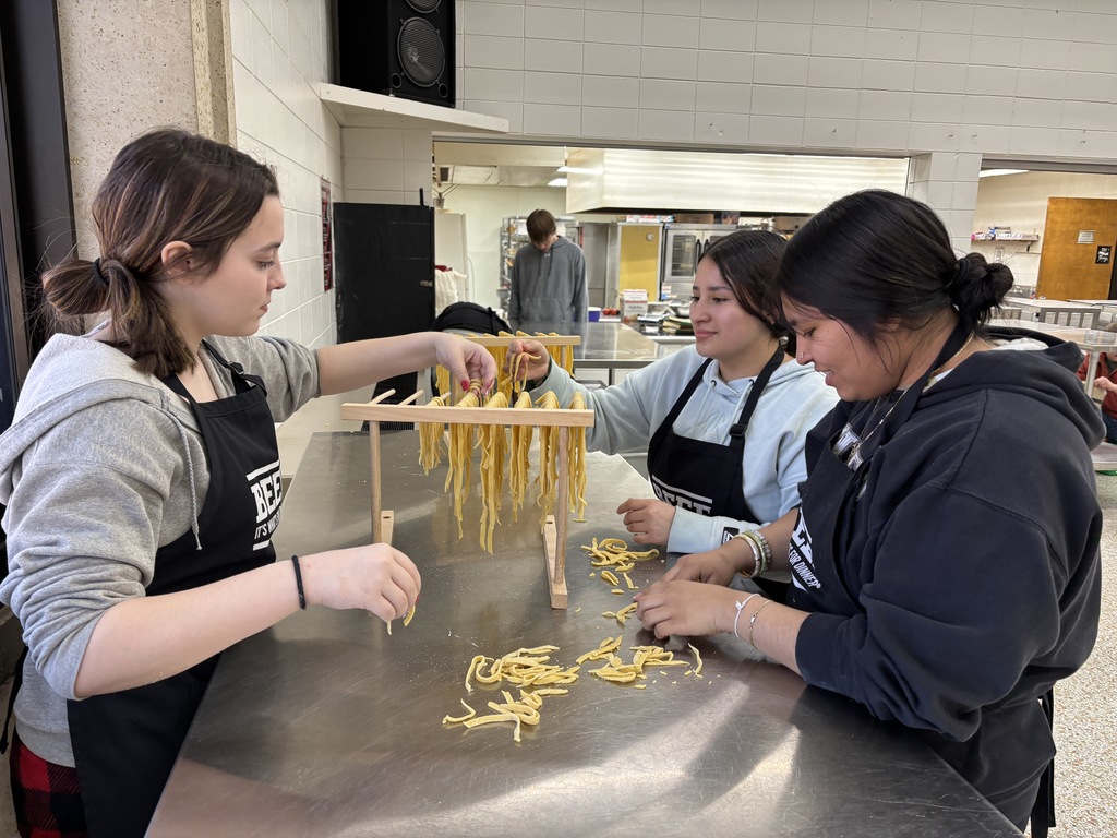 the class will use the fresh pasta in three different Italian dishes to wrap up our Italy unit. 