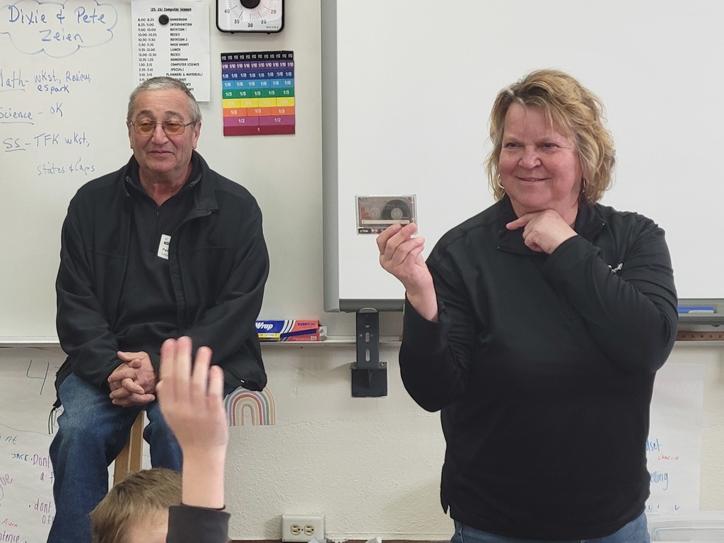 Our Partners in Education, Dixie and Pete Zeien from Crystal Ball Skating Rink, came to visit Ms. Conary's/Mr. Pagel's fourth-grade class. They shared how they used math in their line of business. The students also learned about repairing/maintaining so the skates continue to be safe to use. The students did an impressive job of asking questions and learned a lot about running a business. Thank you, Dixie and Pete, for spending time with our students.