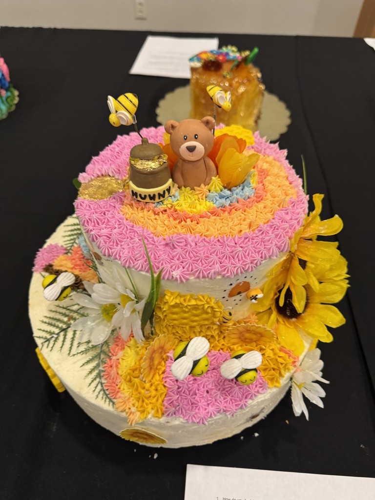 The pictures show finished cakes and our two STAR winners. The cakes were made by Gianna Aiken & Annabelle Baker and Vanessa Snyder. They put in a lot of hard work, and they turned out amazing!