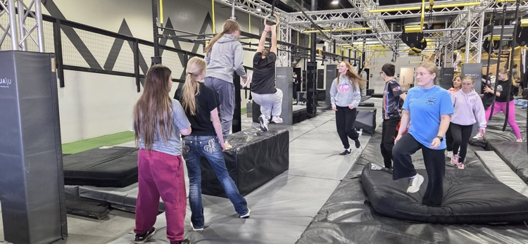 7th grade students enjoyed some time at Ninja U in Cedar Falls for their quarter reward 