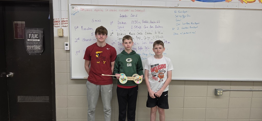 The results of the Annual Physical Science Mousetrap Car Challenge are in!  Here are the 1st Period Winners!