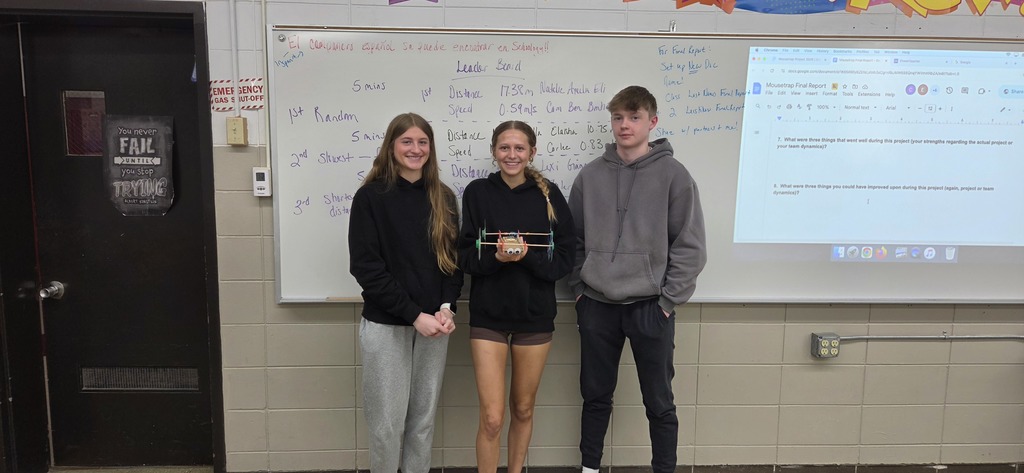 The results of the Annual Physical Science Mousetrap Car Challenge are in!  Here are the 2nd Period Winners!