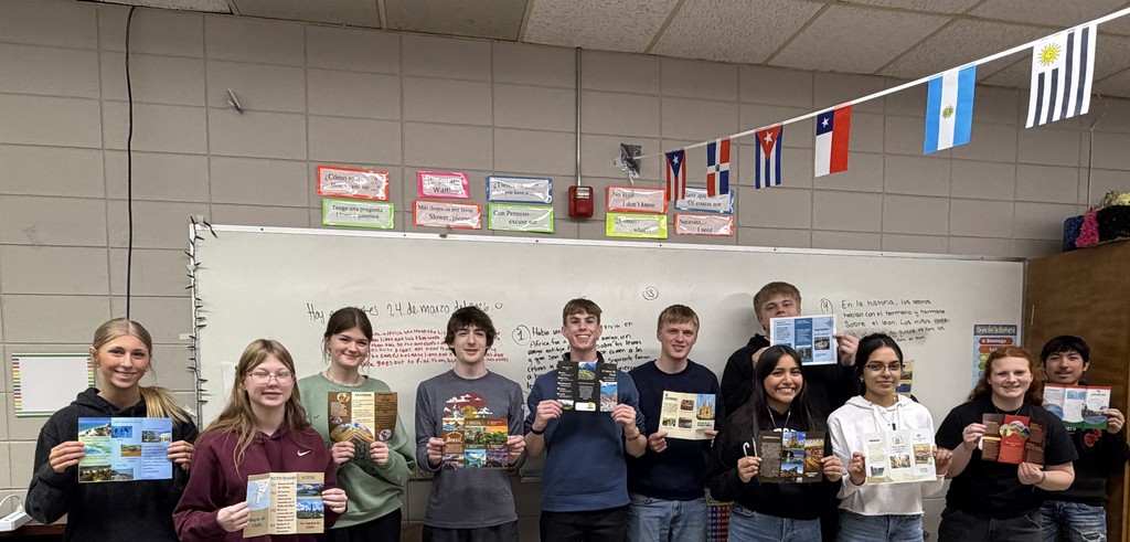 ✈️ Our students explored the world in Spanish III. They created tourist brochures to promote touristic places and activities to do in Hispanic countries using the past tense! Look at their amazing destinations and creativity!