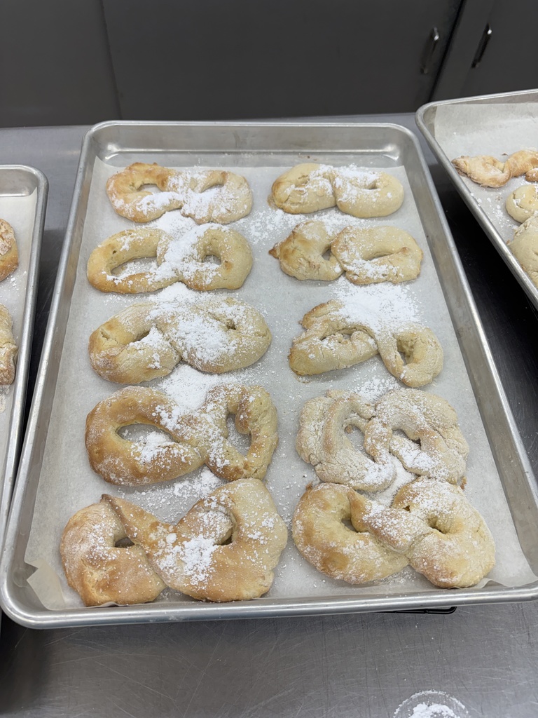The students finished their European pastries with Dutch letters and Kringla cookies. They are learning so much about other countries and what they eat. 