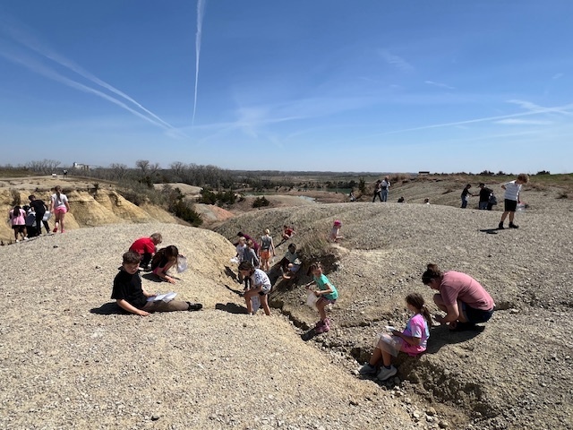 Second grade had a wonderful time at the Rockford Fossil Park. It was a beautiful day to explore the nature center, take a hike on native prairie land, and hunt for fossils! Thanks to Matt Crayne and our parent chaperones for helping us out. The elementary raffle fund helped pay for this field trip.