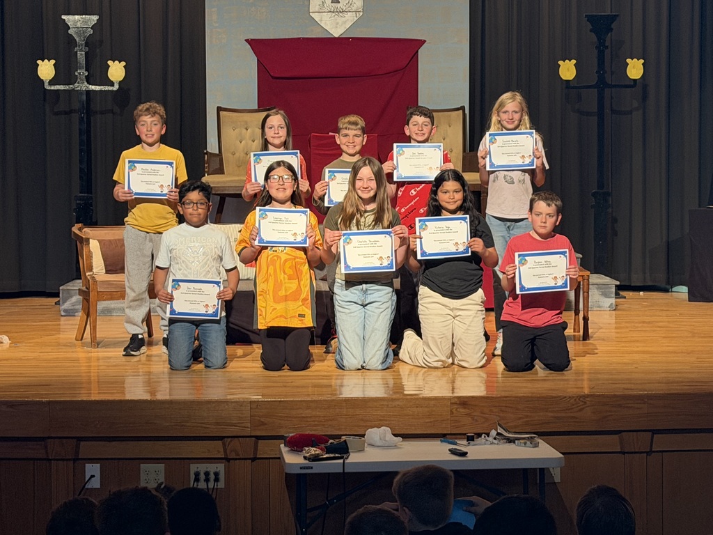 4th grade had their Quarter 3 Awards program. Lots of students improved their grades and worked hard in the classroom, all while showing the TRIBE expectations along the way. Way to work hard! Let's finish the year even stronger!  