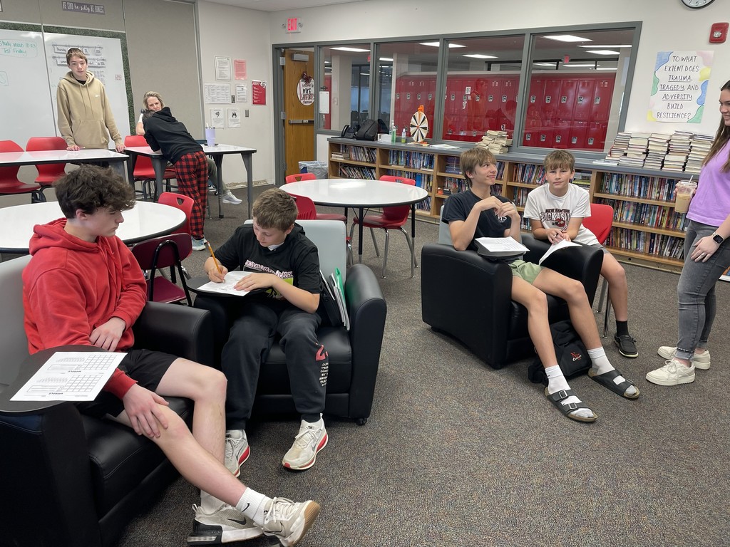 7th grade intervention groups teamed up to take on some fun rounds of Wordle together!