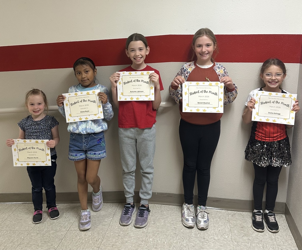 Even with the rollercoaster of wacky weather and days off in March, these students kept their eyes on the prize. They came to school to learn and be the best version of themselves. They showed kindness to their peers and brightened everyone's day! Congratulations to the elementary March TRIBE Students of the Month!! Pictured left to right: Mayven Hurst (pk), Alexa Rojas (1) Autumn Johnson (4), Bekah Mashek (3), Stella Kellogg (2).    Pictured separately Sebastian Burke (k) 