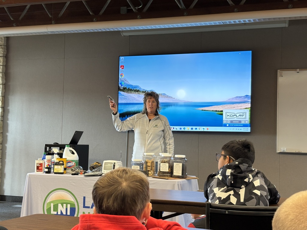 Fourth graders visited the Landfill of North Iowa and learned about the importance of the 3 Rs—Reduce, Reuse, and Recycle. Students were reminded how important it is to practice the 3 Rs to keep as much waste out of the landfill as possible.   They were especially surprised to learn that batteries the fourth graders think are “dead” can still hold energy and potentially cause fires if not disposed of properly. A big thank you to Christa for the informative tour and for teaching them how they can all help maintain a healthy environment!