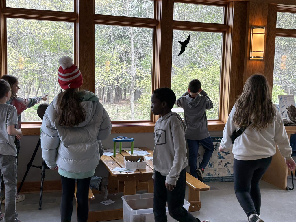 Fourth graders had a busy and exciting day at Twin Ponds! During one of the rotations, they went on a hike where they searched for animal tracks and observed creatures in their natural environment. Students also identified producers and consumers, as well as classified animals as carnivores, herbivores, or omnivores. In addition, they explored the new displays in the Nature Center and had fun playing the interactive game “Oh, Deer!”