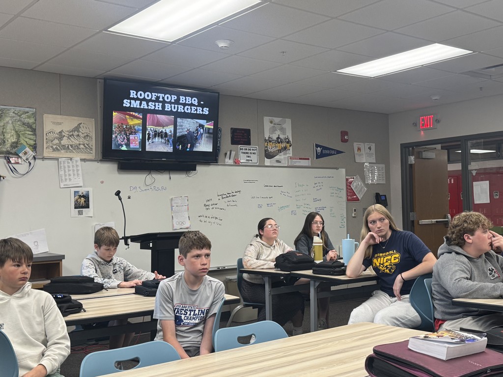 Yesterday Reicks View Farms stopped by Rooftop BBQ to help the students understand how their meat goes from the farm to the table. Thank you Emily and Madeline for sharing your knowledge!