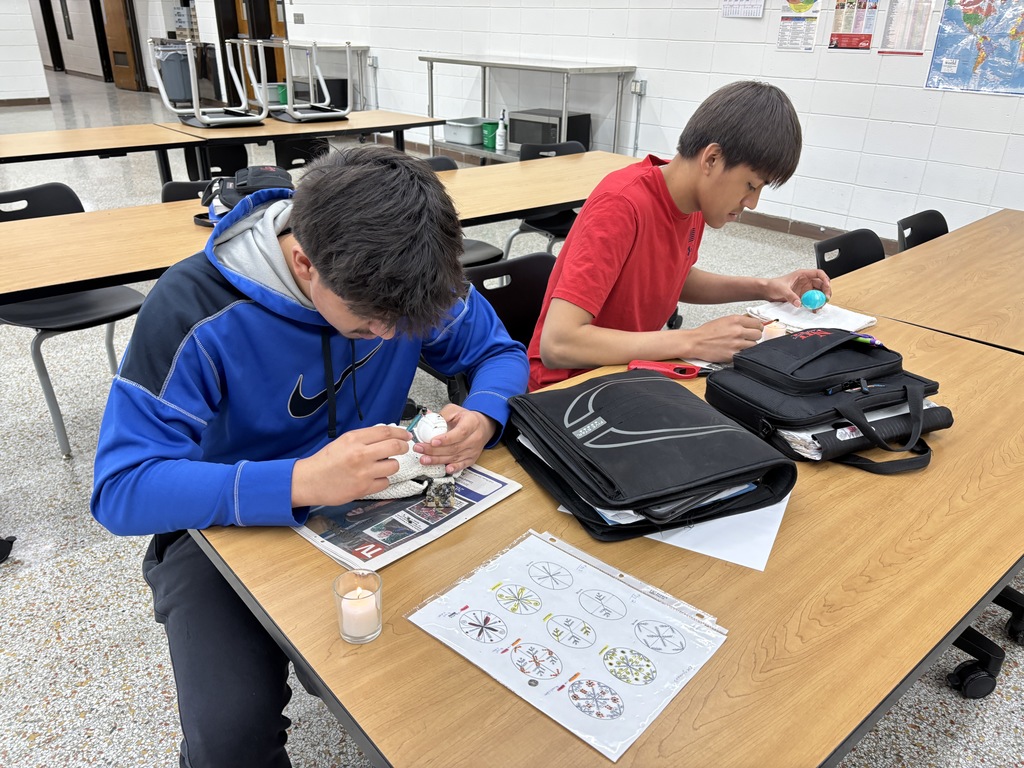 As part of Cooking Around the World's unit on Russia and Ukraine, the students did a folk art called Pysanka (which means "to write"). The eggs were done using beeswax and dyes. Each symbol has a meaning. 
