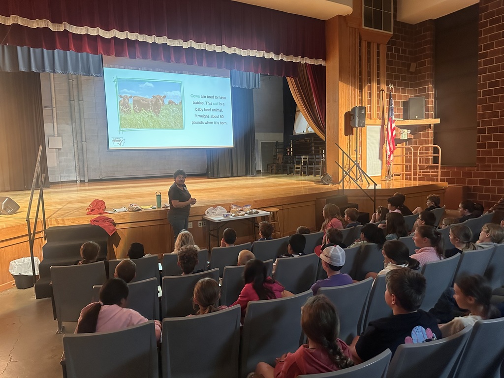 Joanne Tupper presented to the 4th grade students about beef production. We learned about the byproducts of beef as well as what food we consume from cows.