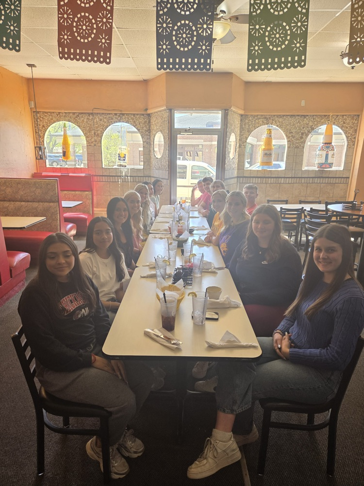 Seniors in Mrs. Macon's Spanish IV classes enjoyed lunch at Rancho Viejo on Wednesday. They also presented to their classmates this week their final project, "Cuando era niño" where they had
