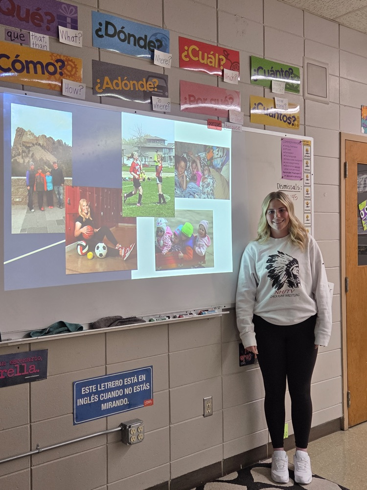Seniors in Mrs. Macon's Spanish IV classes enjoyed lunch at Rancho Viejo on Wednesday. They also presented to their classmates this week their final project, "Candi era niño" where they had