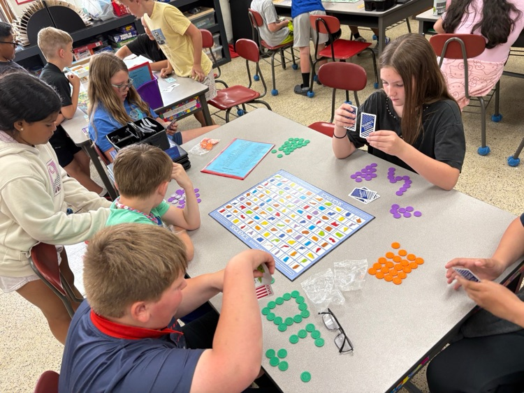 Fourth grade students played board games to practice this year’s social studies skills