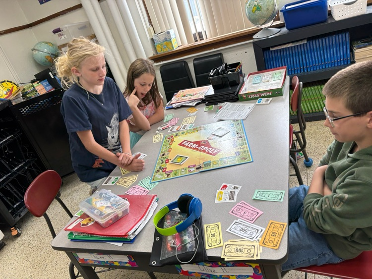 Fourth grade students played board games to practice this year’s social studies skills