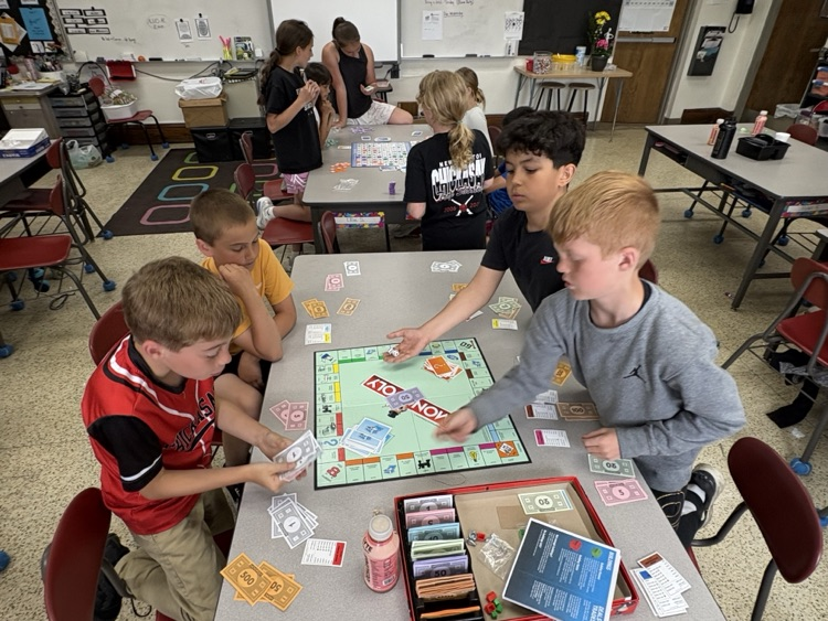 Fourth grade students played board games to practice this year’s social studies skills