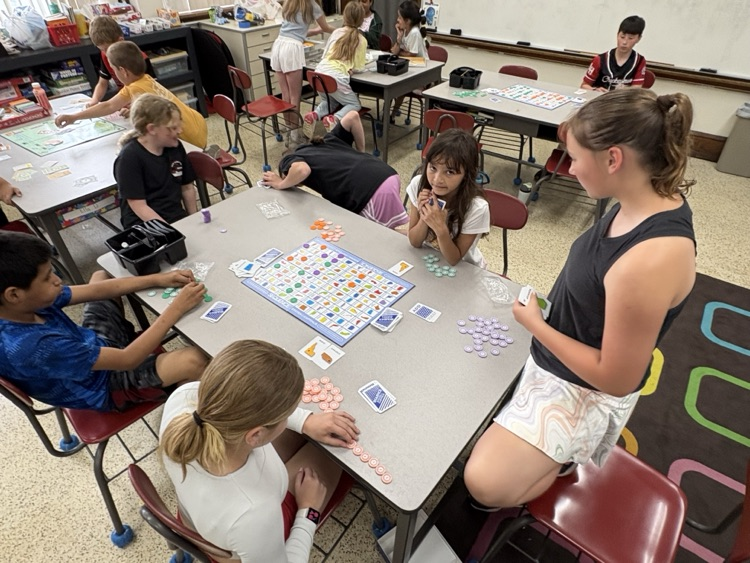 Fourth grade students played board games to practice this year’s social studies skills