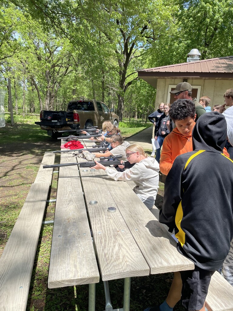 7th graders enjoyed a field trip to Twin Ponds on Wednesday! They experienced fishing, atlatl, shooting pellet guns, pond study, and archery!