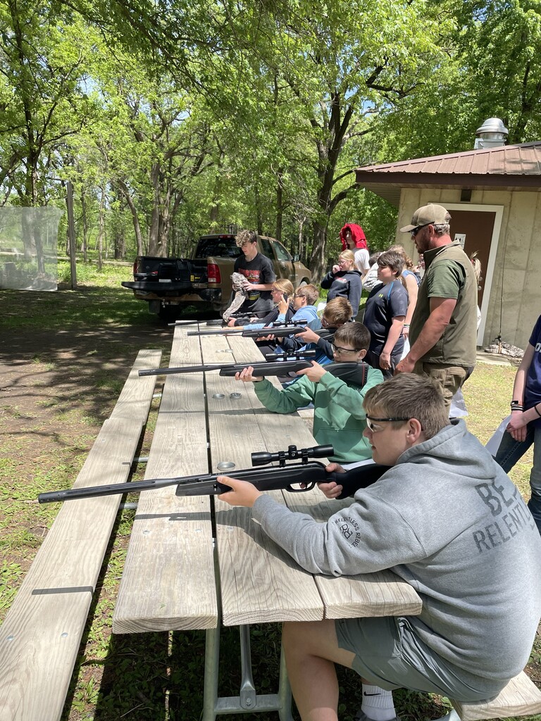 7th graders enjoyed a field trip to Twin Ponds on Wednesday! They experienced fishing, atlatl, shooting pellet guns, pond study, and archery!