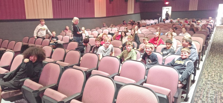 7th graders went to watch a movie at the Sumner Theater for their quarter reward party.   