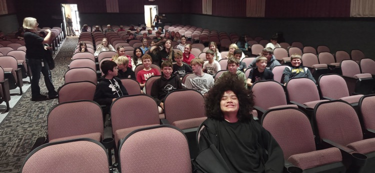 7th graders went to watch a movie at the Sumner Theater for their quarter reward party.   