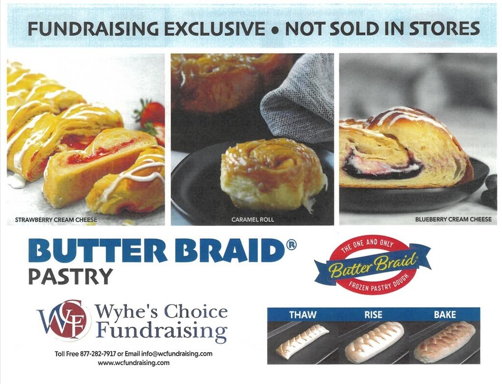 PERFECT FOR YOUR FAMILY OR GUEST FOR THE UPCOMING HOLIDAYS! FCCLA / FCS Classes are selling Butter Braids. If you are interested in ordering you need to order by Tuesday, November 3rd and delivery date will be Wednesday, November 18 after school. All varieties are $16.00 cash or check made out to New Hampton FCCLA or there is an on-line code.   If you would like to order you are welcome to email Mrs. Schmitt at:  a_schmitt@new-hampton.k12.ia.us THANK YOU FOR SUPPORTING OUR STUDENTS!