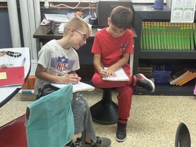 Our 4th graders have been working hard on their writing and practicing the important skill of peer editing! 💡 Students are learning how to give helpful feedback, look for ways to improve their writing, and learn from one another.  Peer editing helps our young writers become stronger authors while building collaboration, communication, and critical-thinking skills. We love seeing them take ownership of their learning and help each other grow! 💙📚  #FourthGrade #WritingWorkshop #PeerEditing #GrowingAsWriters