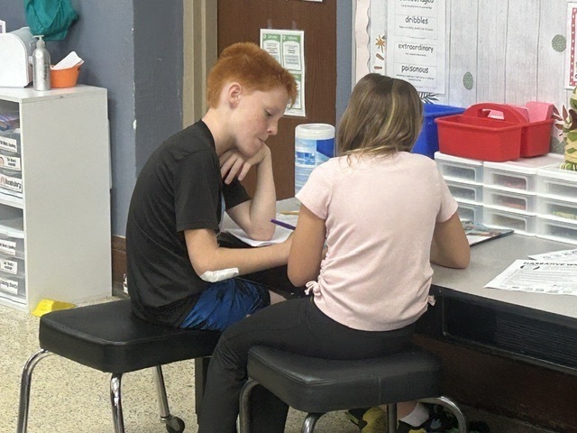 Our 4th graders have been working hard on their writing and practicing the important skill of peer editing! 💡 Students are learning how to give helpful feedback, look for ways to improve their writing, and learn from one another.  Peer editing helps our young writers become stronger authors while building collaboration, communication, and critical-thinking skills. We love seeing them take ownership of their learning and help each other grow! 💙📚  #FourthGrade #WritingWorkshop #PeerEditing #GrowingAsWriters