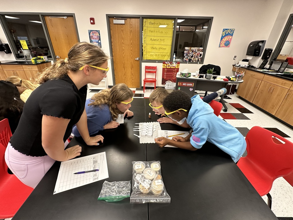 5th graders in block 1 science are testing foods for starch today!