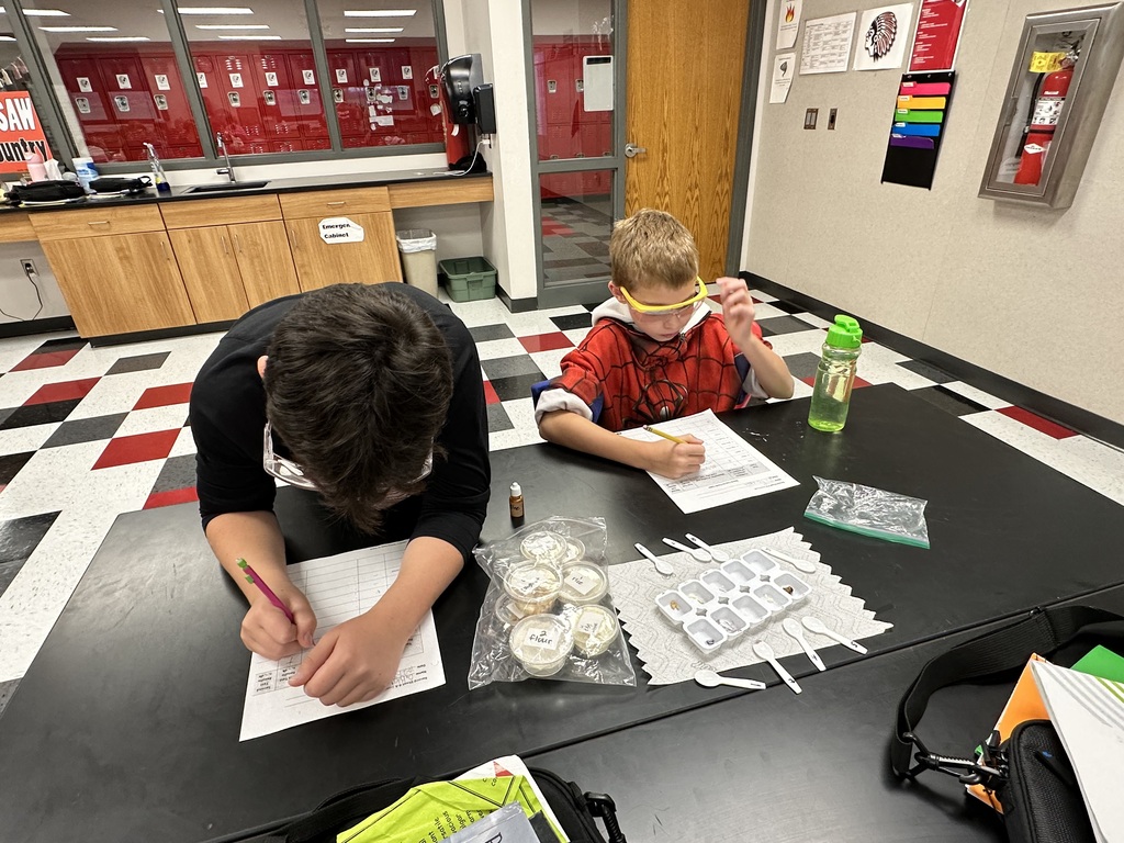 5th graders in block 1 science are testing foods for starch today!