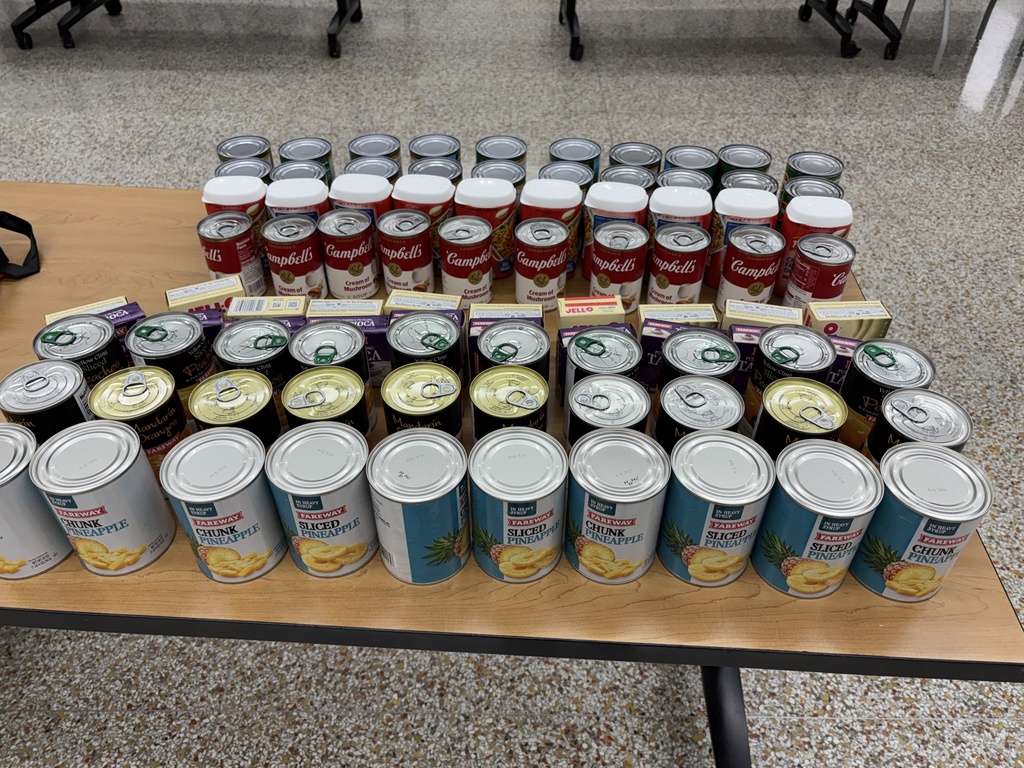 Mrs. Schmitt's Advanced Foods class teamed up with the New Hampton High School Interact Club to create "Recipes in a Bag" as part of a Project-Based Learning (PBL) initiative. To help combat rising grocery prices and local food insecurity, students assembled bags containing all the ingredients needed for two delicious recipes: Green Bean Casserole and Microwave Fruit Salad. Each bag features the recipe on the outside and all required ingredients inside. These recipe bags will be available in the school's food pantry ahead of Thanksgiving!