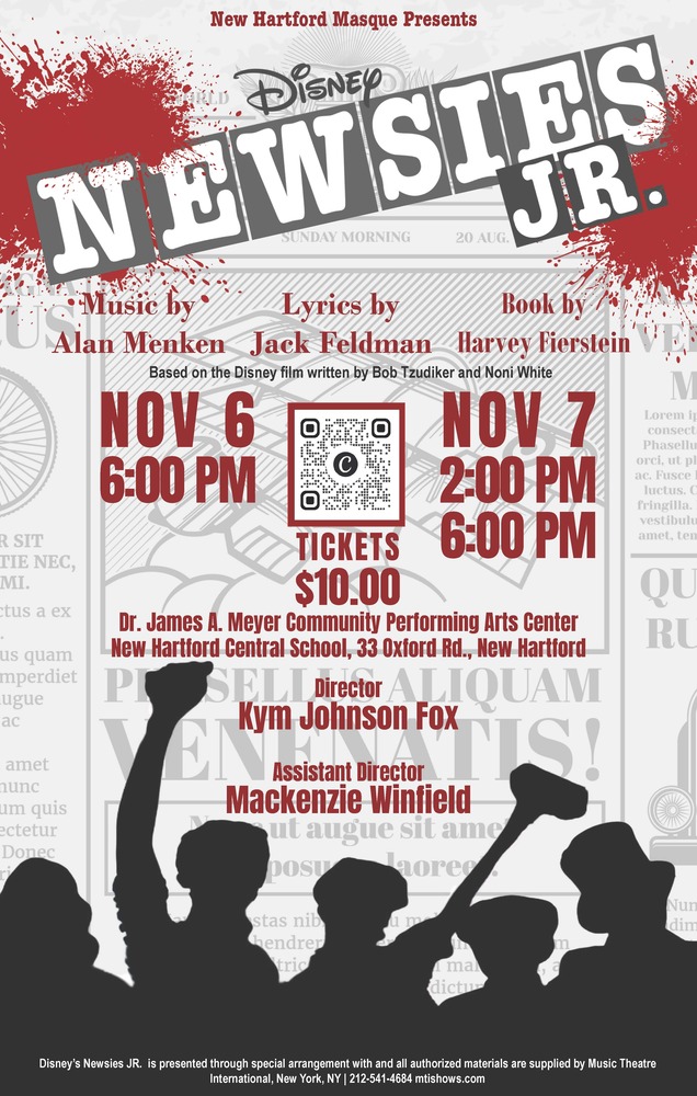 Now is the time to Seize the Day! Masque Junior proudly presents the fall show of Newsies Jr!