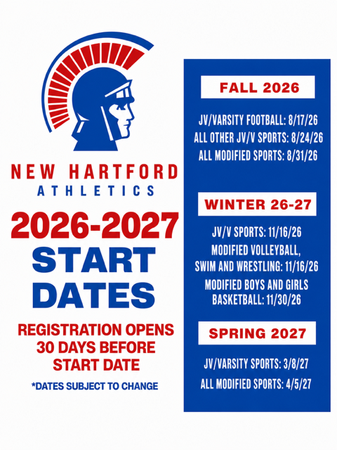 2026 - 2027 Athletic Start Dates
