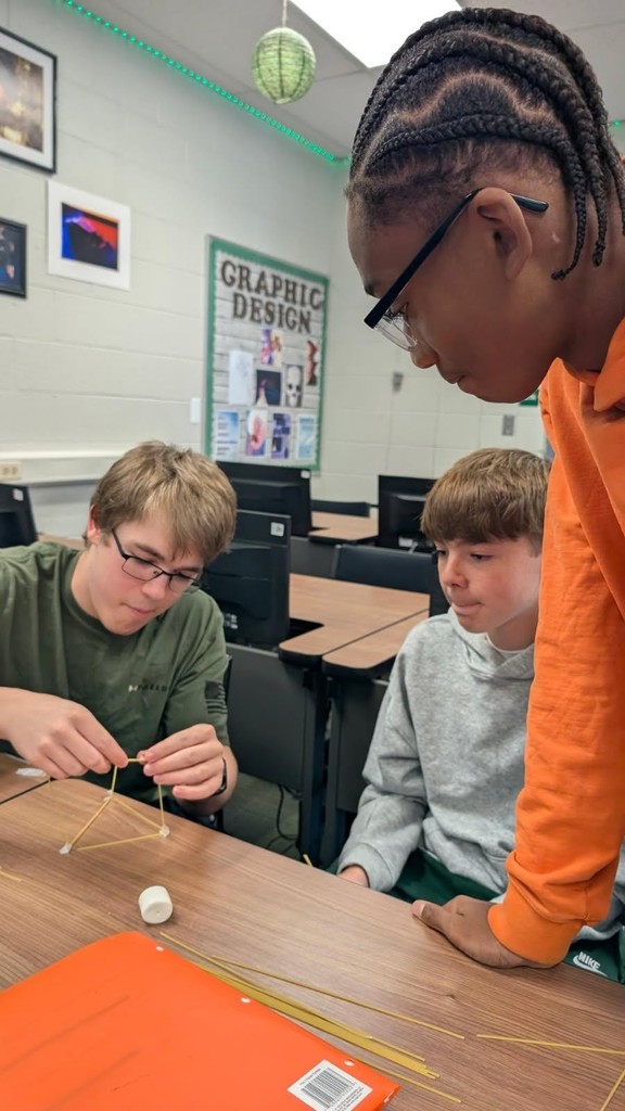 students with marshmallow challenge