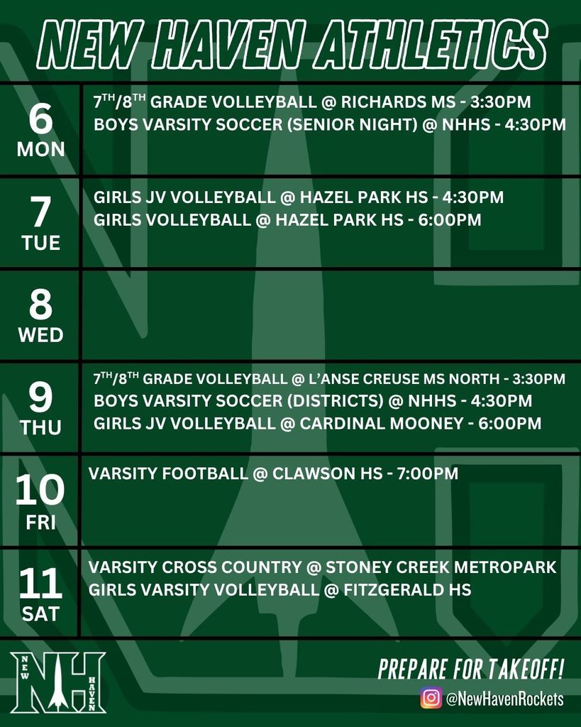 Athletic schedule for 10.5.2025