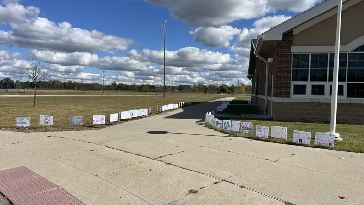 signs outside the school
