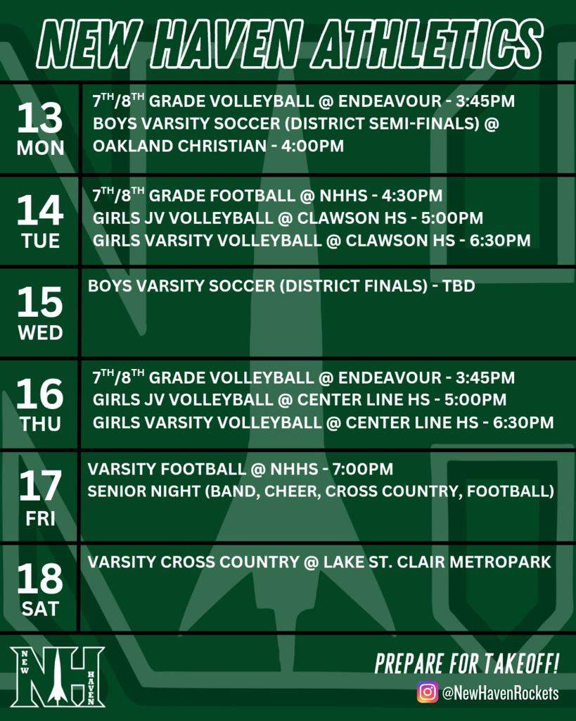 Athletic schedule for 10.12.2025
