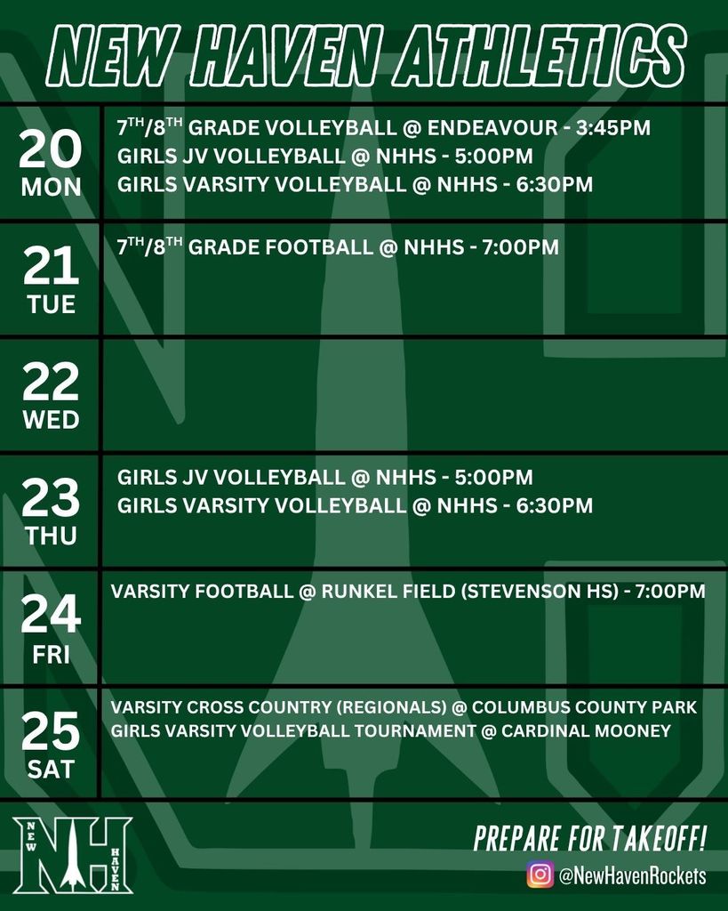 Athletic Schedule for 10.19.2025