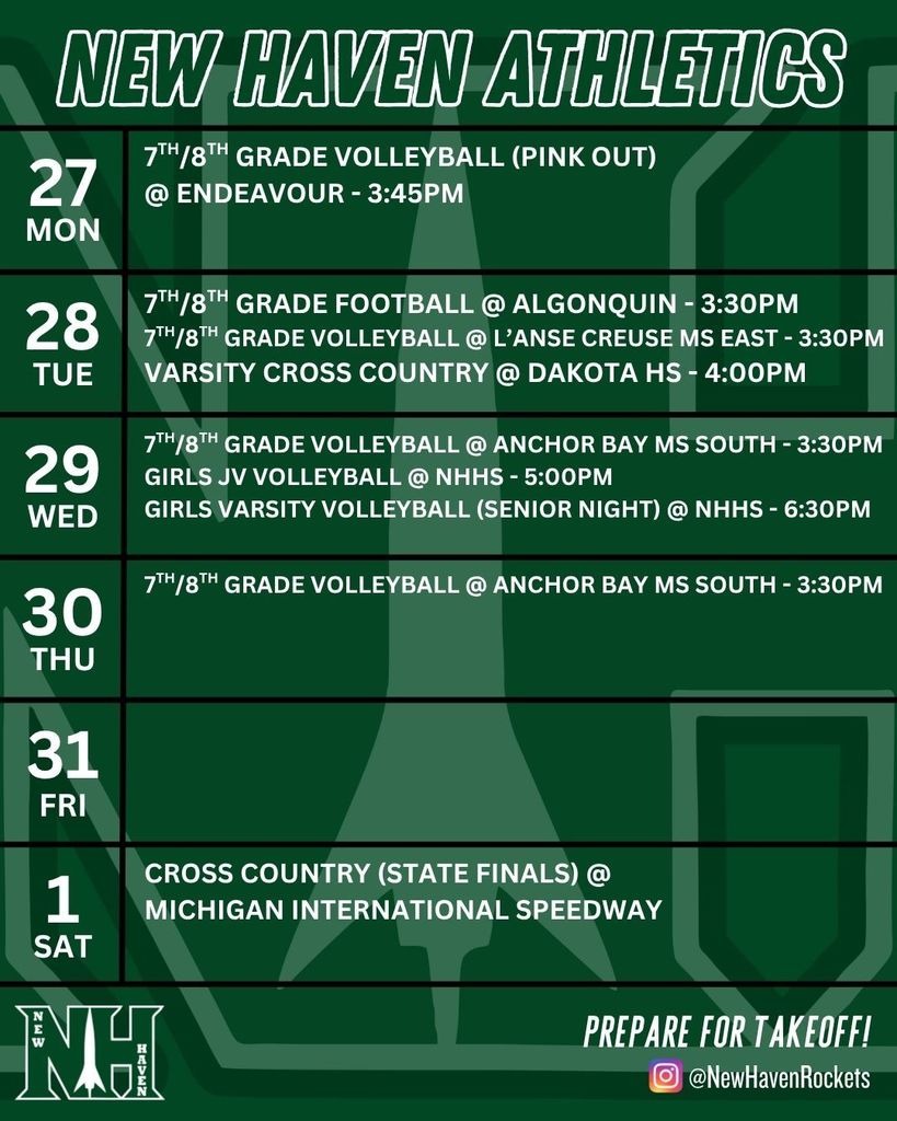 Athletic schedule for 10.26.2025