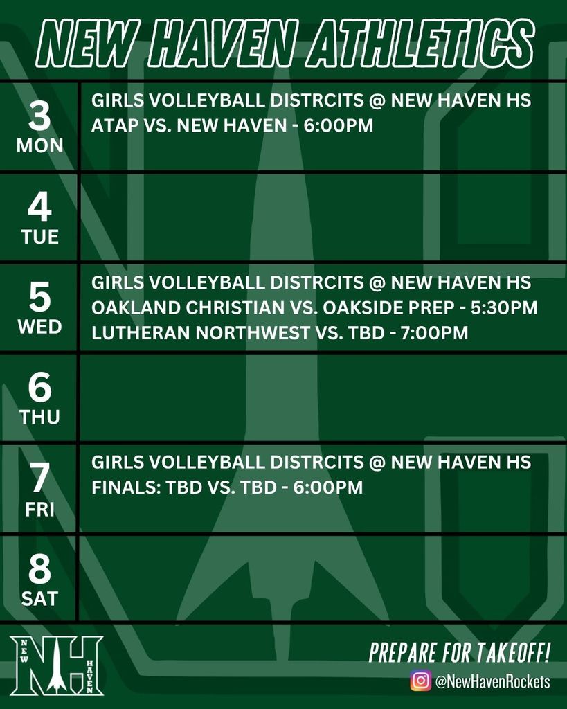 Athletic Schedule for 11.2.2025