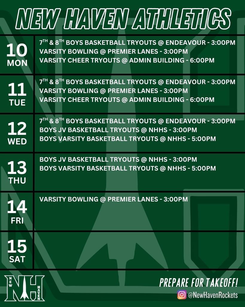 Athletic Schedule for 11.9.2025
