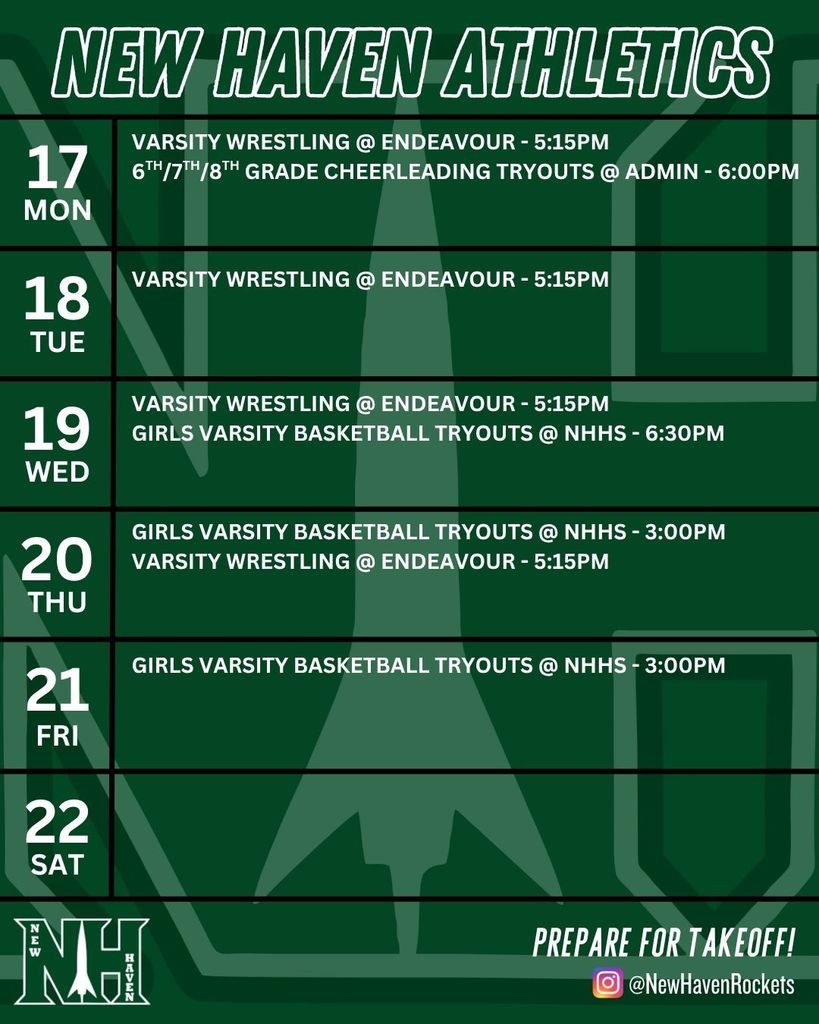 Athletic schedule for 11.16.2025