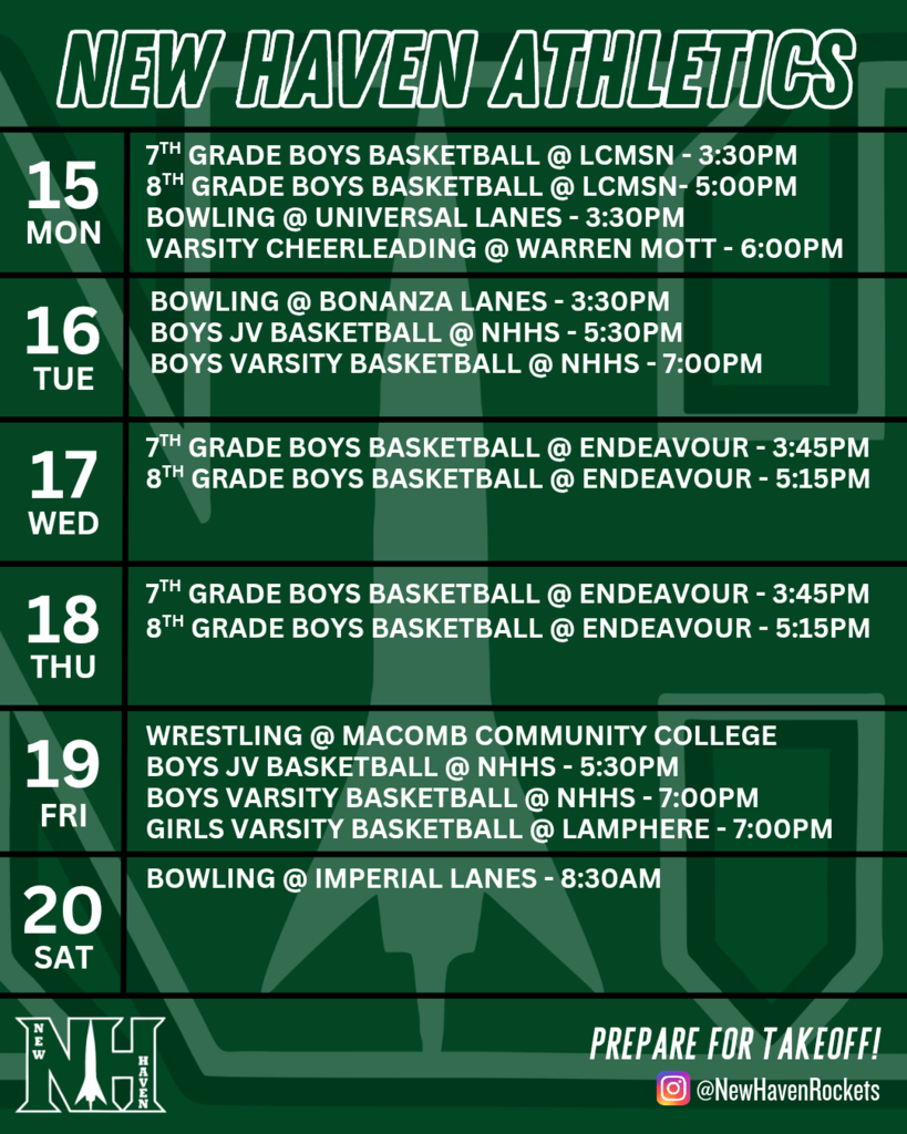 athletic schedule for 12.14.2025